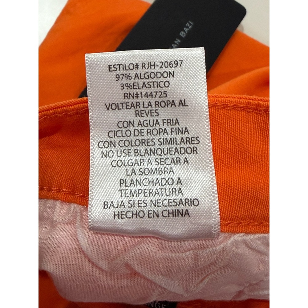 American Bazi Orange Cargo Wide Leg Pants High Rise Utility Grommet Straps Small - Picture 8 of 9